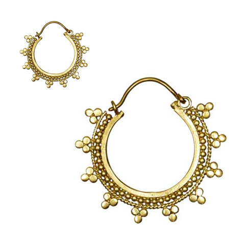 Ohrring vergoldet flache Kugeln Dreiecke