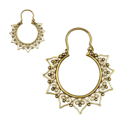 Gold-plated earring filigree hearts with spheres
