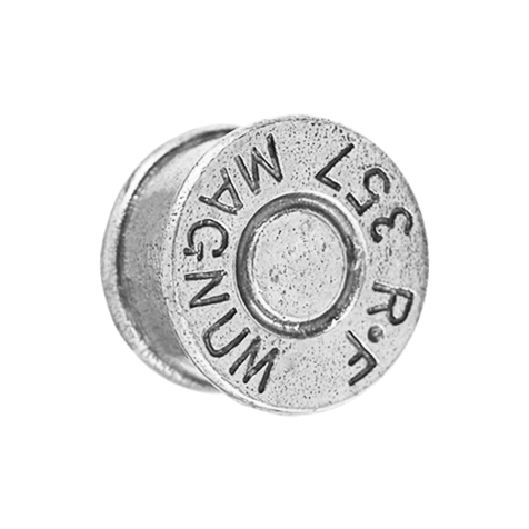 Flesh plug silver cartridge case magnum