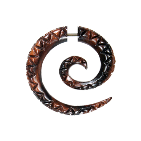 Fake Spirale geschnitzt zickzack aus Narra Holz