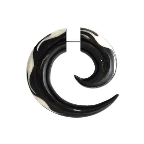 Fake Spirale aus Horn Flammen aus Knochen