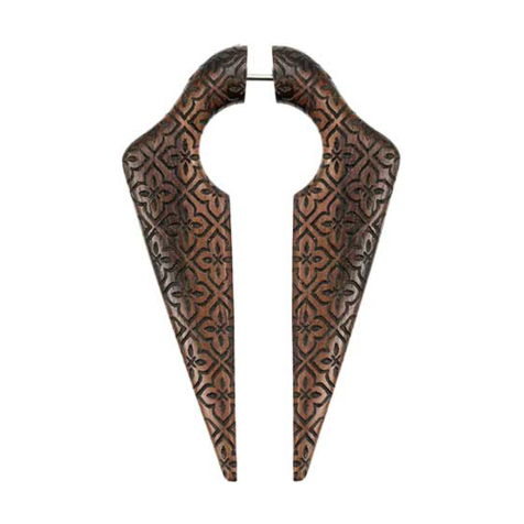 Fake Ohrgewicht Schlüsselloch Javanese Batik aus Narra Holz