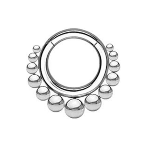 Segmentring klappbar silber Kugeln