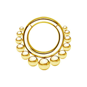 Segment ring hinged gold-plated balls