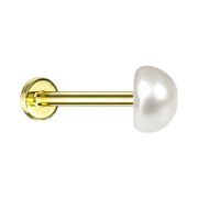 Micro Labret Innengewinde vergoldet Perle