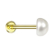 Micro labret filo interno perla placcata oro