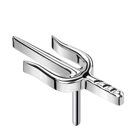 Threadless trident silver