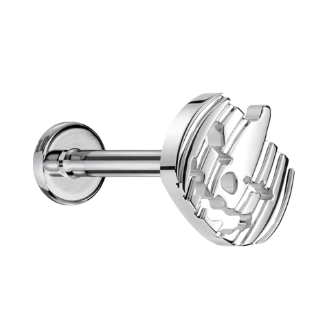 Micro Labret filettatura interna argento Zucca di Halloween argento