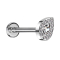 Micro Labret Internal Thread Silver Crystal Drops Silver Crystal Edging Silver