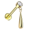 Micro labret filetage intérieur plaqué or cylindre plaqué or pendentif cristal argent goutte plaqué or