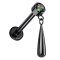 Micro labret filetage intérieur noir cylindre noir cristal foncé multicolore pendentif goutte noir