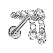 Micro labret filetage intérieur argent cinq...