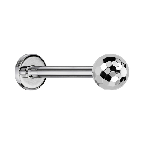 Labret Micro Threadless argento con sfera disco argento