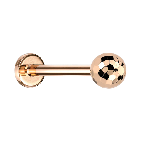 Labret Micro Threadless oro rosa con sfera disco oro rosa