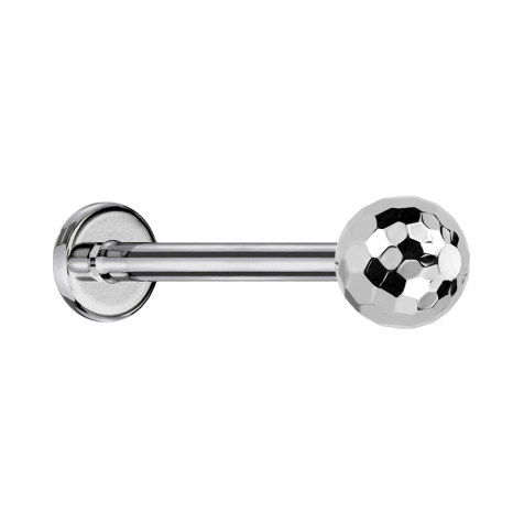 Labret Micro Threadless argento con sfera disco argento