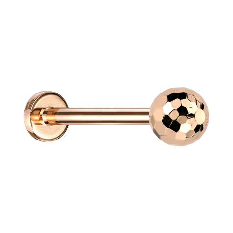 Labret Micro Threadless oro rosa con sfera disco oro rosa