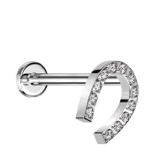 Micro Threadless Labret argent Fer à cheval argent...