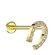 Micro Threadless Labret plaqué or Fer à...