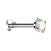 Micro Labret Herz Innengewinde silber Kristall multicolor...