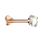 Micro Labret Herz Innengewinde rosegold Kristall multicolor gefasst