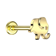 Micro Labret Innengewinde vergoldet Elefant vergoldet