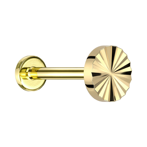 Micro Labret filettatura interna placcato in oro disco con taglio a diamante placcato in oro