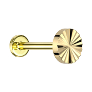 Micro Labret Innengewinde vergoldet Diamantschliff...