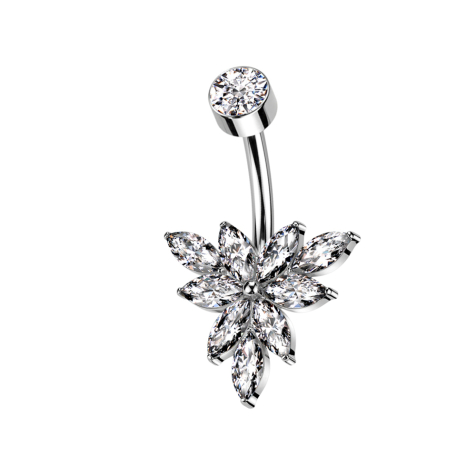 Banana female connector silver with cylinder silver crystal silver and triangle oval crystals silver