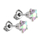 Stud earrings silver with star crystal multicolor