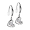 Earring silver pendant heart crystal silver