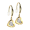 Earring gold-plated pendant heart crystal silver