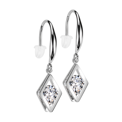 Earring silver pendant diamond crystal silver