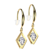 Earring gold-plated pendant diamond crystal silver