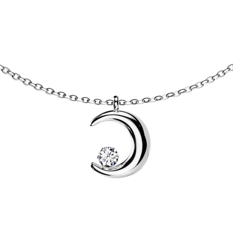 Catena dargento ciondolo luna cristallo argento