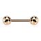 Barbell sans filetage en or rose avec deux boules disco en or rose