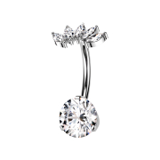 Banane sans fil argent Cristal argent serti et...