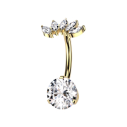 Banane sans filetage plaquée or, sertie de...