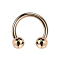 Micro Threadless Circular Barbell rose gold with two disco balls rose gold