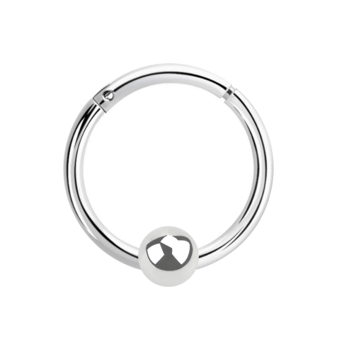 Micro segment ring hinged silver with ball