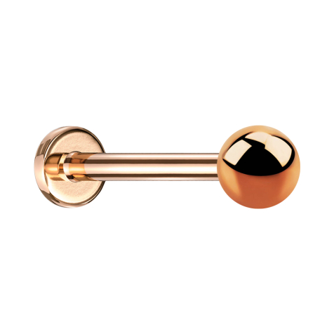 Micro labret internal thread rose gold with ball