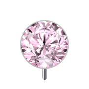 Threadless Halbkugel silber front mit Kristall pink