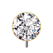 Threadless Halbkugel vergoldet front mit Kristall silber