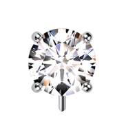 Threadless argento spesso frontale con cristallo...