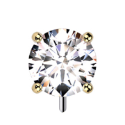 Threadless placcato oro con frontale spesso e cristalli...