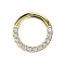 Foldable segment ring, gold-plated front, crystals, silver