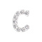 Threadless argento con cristalli argento lettera C