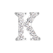 Threadless argento con cristalli argento lettera K