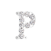 Threadless argento con cristalli argento lettera P