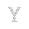 Threadless silver with crystals silver letter Y