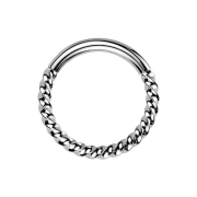 Micro segment ring, foldable, braided, silver